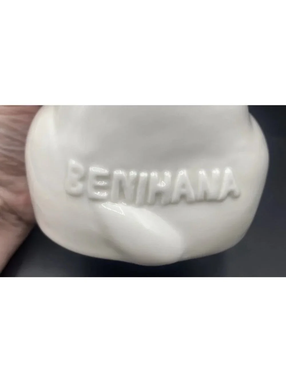 Benihana Maneki Neko Lucky Cat White Tiki Mugs Right Paw Raised Lot of 2